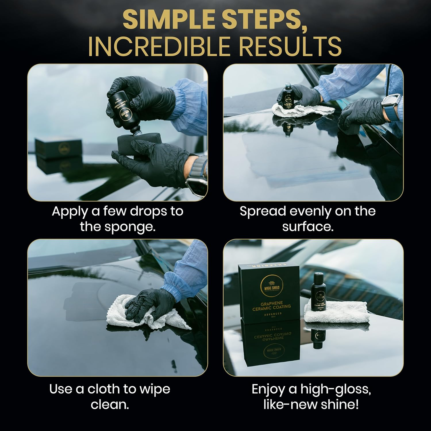 Magic Shield Graphene Coating for Cars │ Self-Healing, 5+ Years Durability │ Advanced Sio2 Ceramic Protection - High Gloss, Anti-Scratch - Perfect for Cars, Motorcycles, Marine, and Rvs image number 2