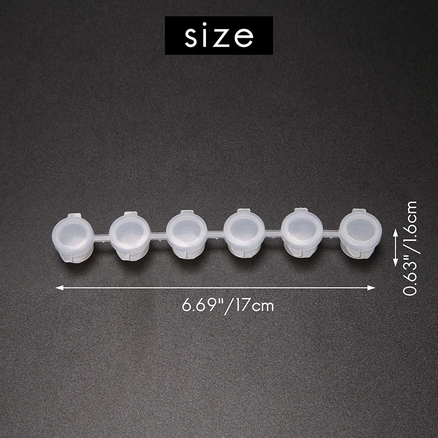 Dovhmoh 30 Strips 180 Pots Paint Pots Strips 3 Ml Mini Paint Pot Empty Paint Cups Crafts Plastic Storage Containers image number 5