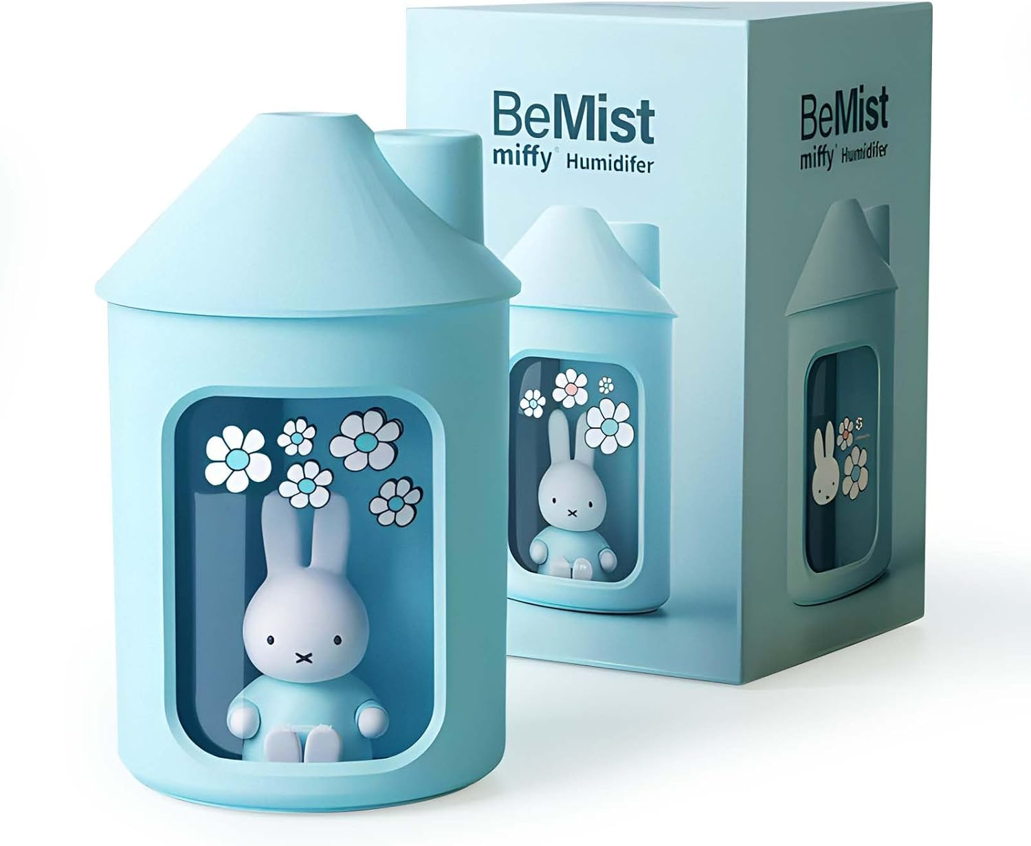 Mipow X Miffy BTA700M Cool Mist Humidifier for Bedroom,Ultrasonic Quiet Humidifier with Night Light,450 ML Double Spray for Nursery,Office Indoor Plants (Blue),Christmas Gifts for Girls