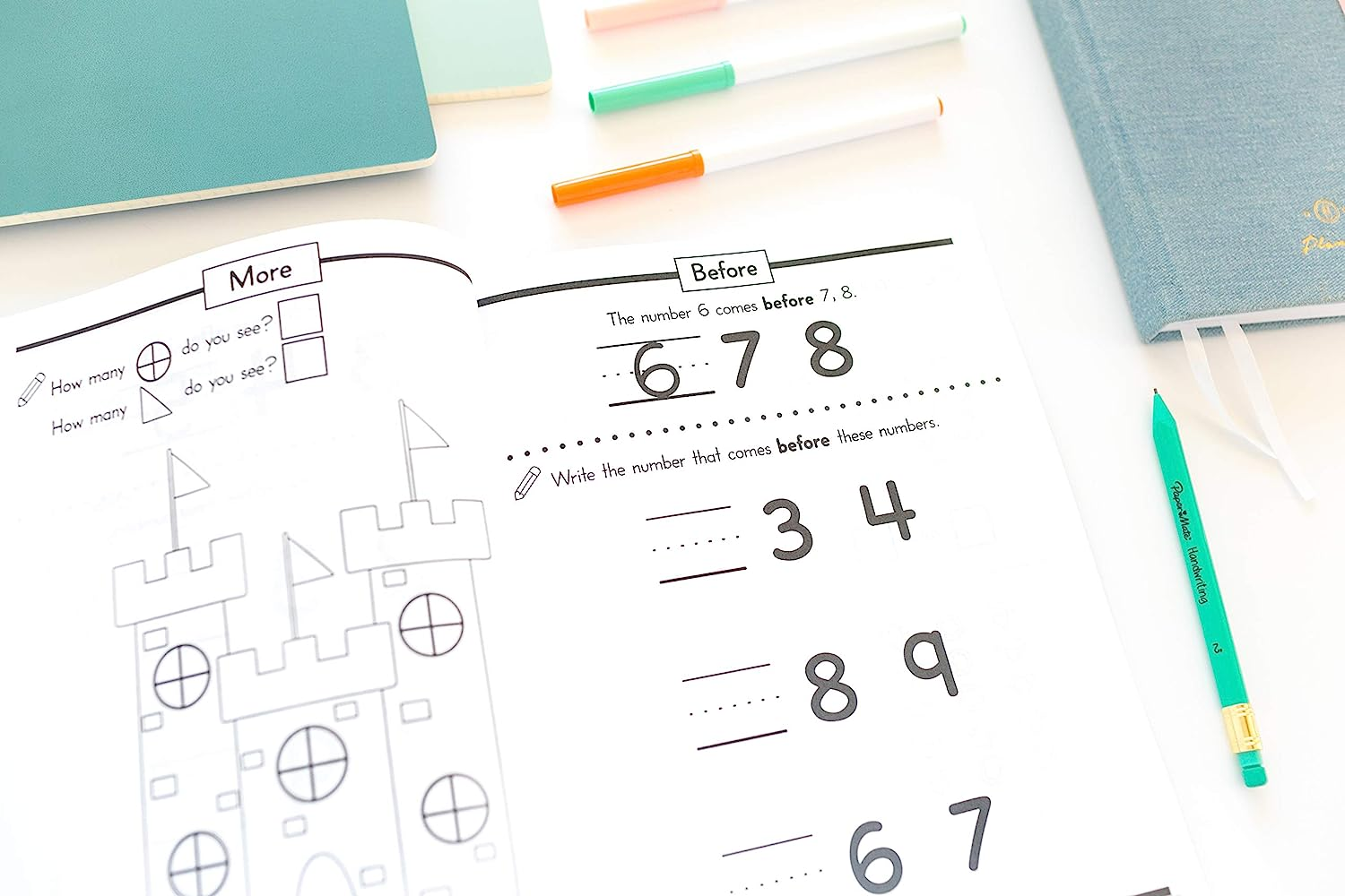 Kindergarten Math Workbook: Kindergarten and 1St Grade Workbook Age 5-7 | Homeschool Kindergarteners | Addition and Subtraction Activities + Worksheets image number 6