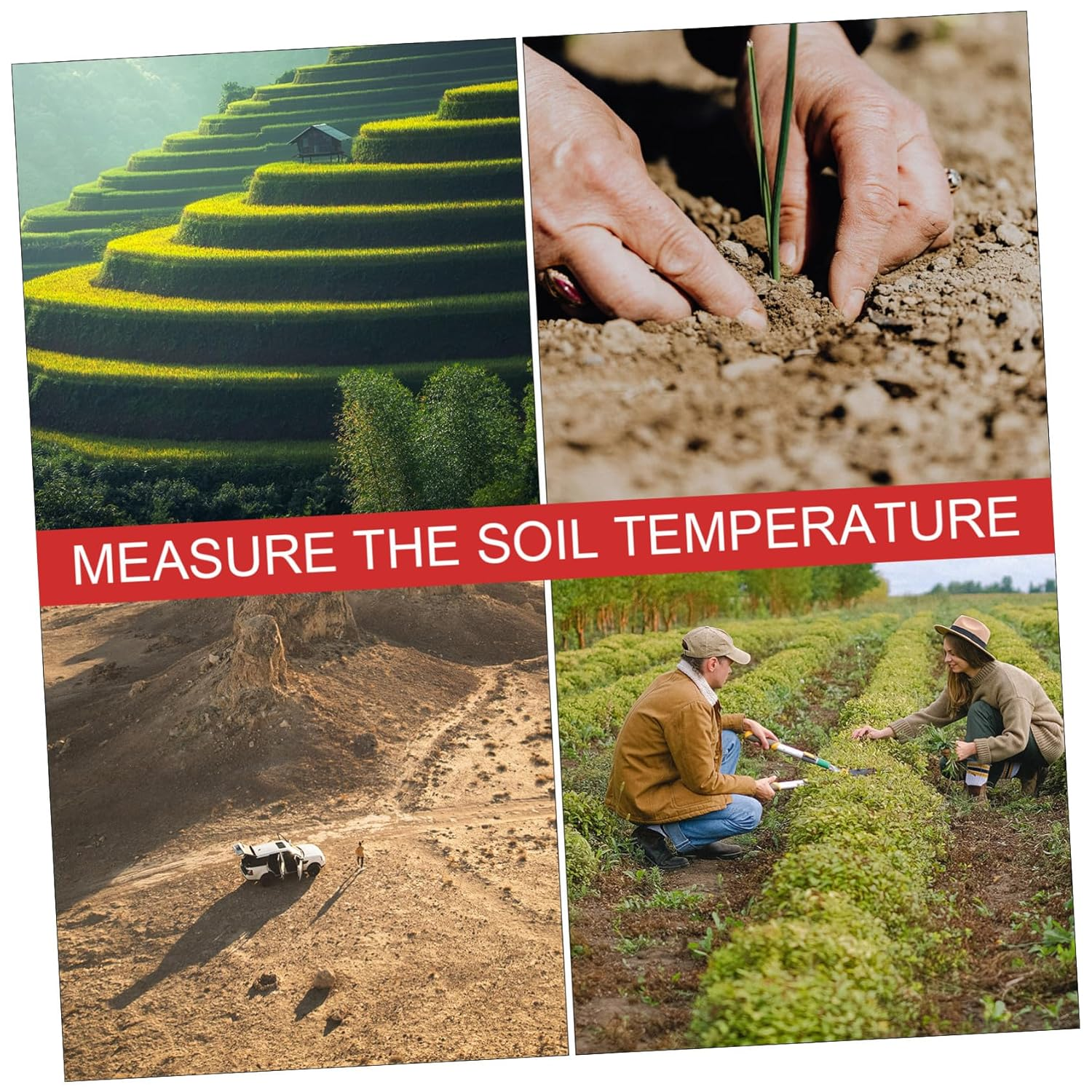 INOOMP Stainless Steel Soil Thermometer with Probe Temperature Measuring Tool for Gardening Compost and Fertilizer Accurate Temperature Detector for Backyard Use image number 6