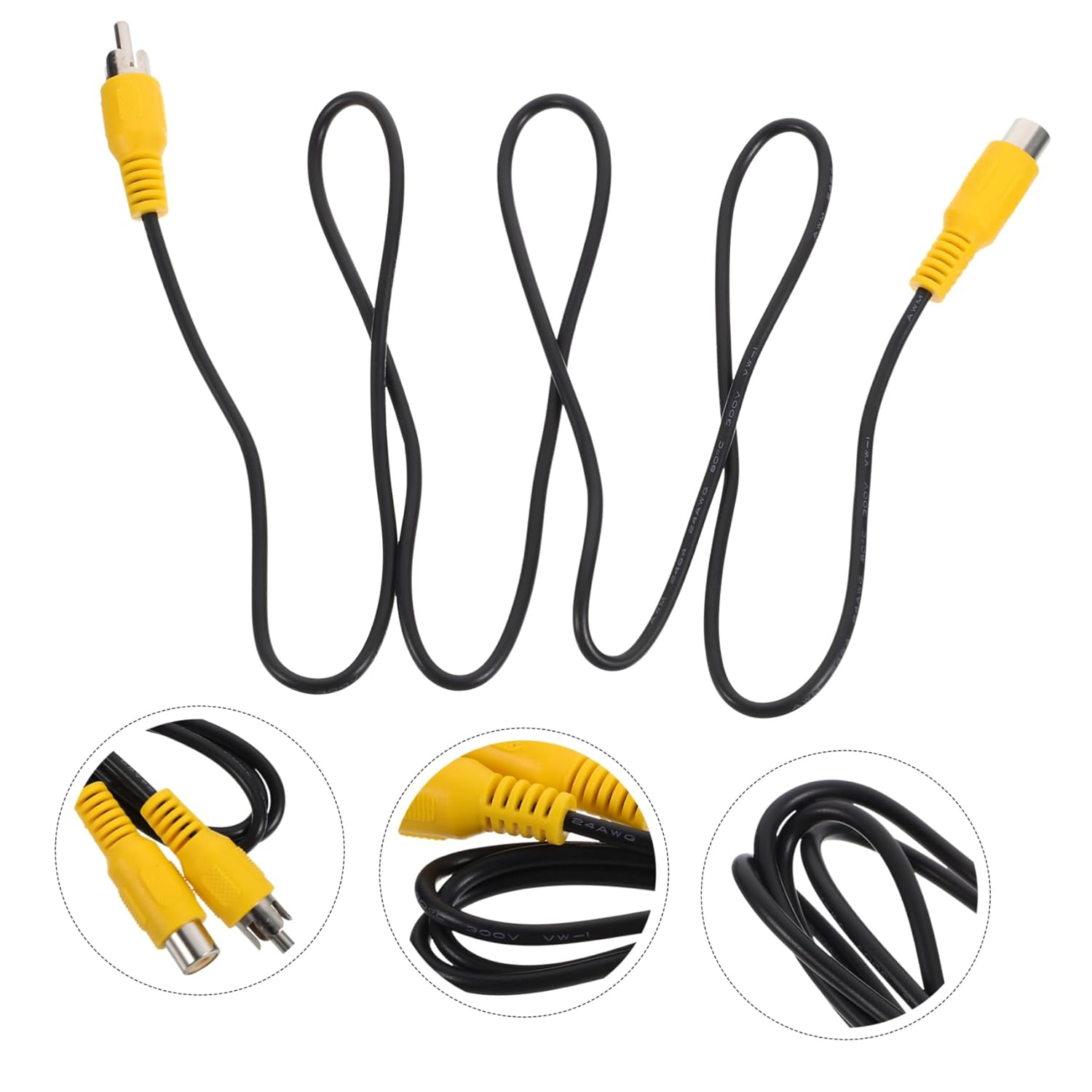 FONDOTIN Digital Cable Cable Extension Audio Wire RCA Male to Female 1M Metal Contact Audio Connect Wire for Home Theater Speaker Subwoofer DVD Vcd