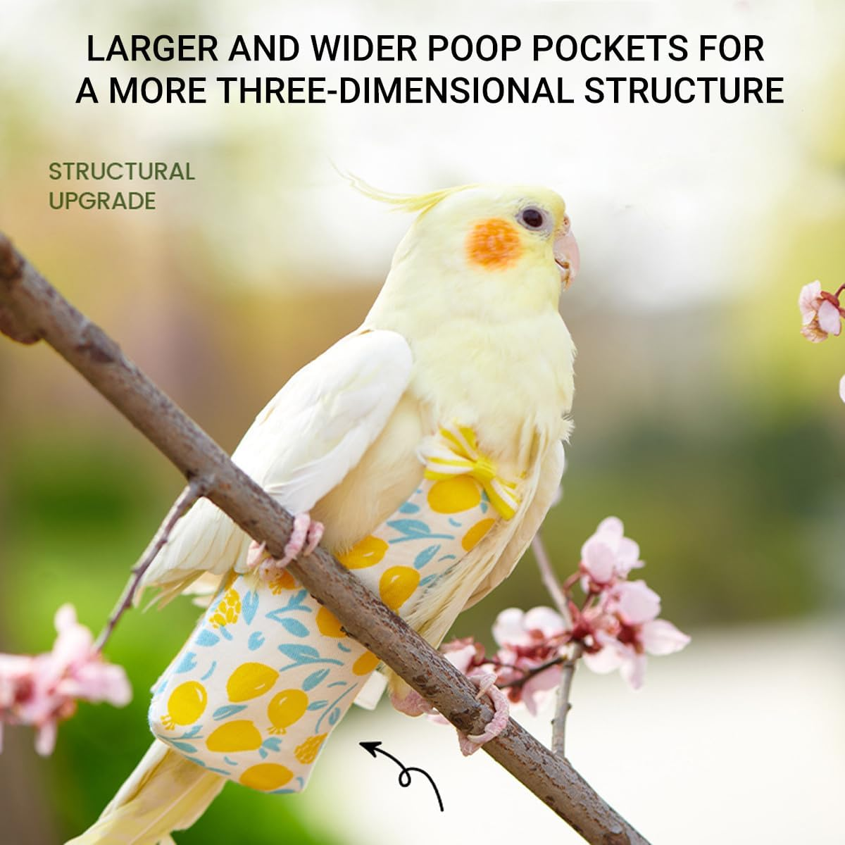 AIMALL Adjustable Parrot Diaper &ndash; Lightweight Bird Flight Suit with Waterproof Inner Lining &ndash; Suitable for Small to Medium Sized Birds image number 6