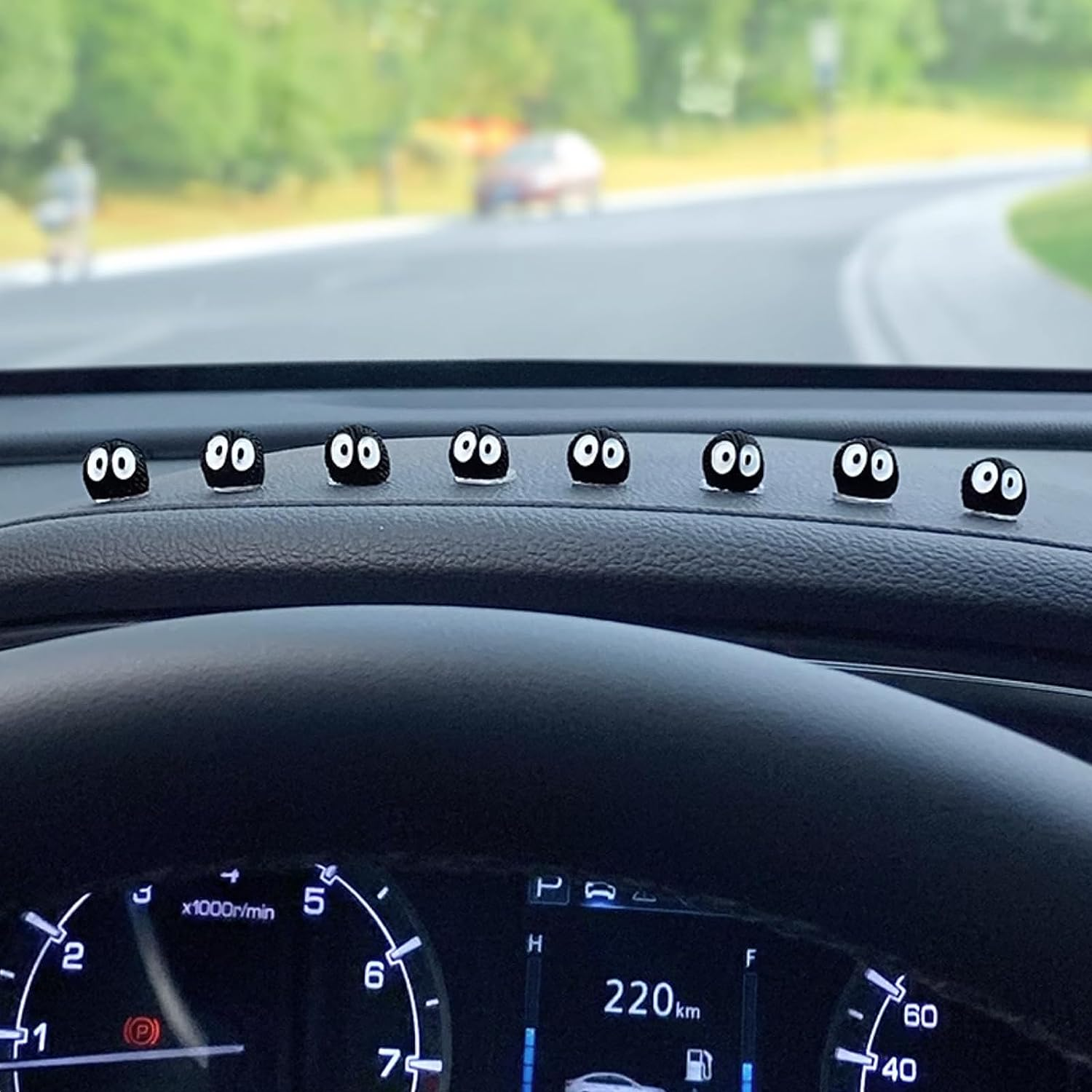 28 PCS Cute Soot Sprites Rearview Mirror Accessories for Interior Decoration Dashboard Ornament Funny Gifts for Car Mirror Decors image number 4