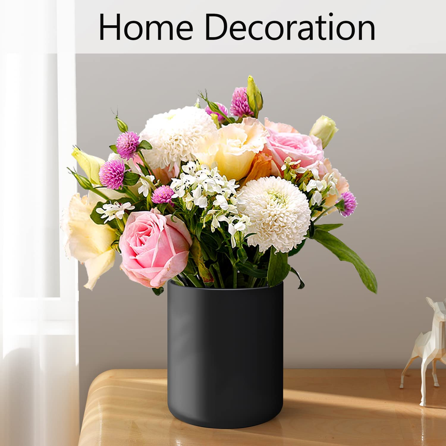 LATCHHOOK Black Kitchen Utensil Holder for Countertop, Matte Ceramic Cooking Utensils Holder for Kitchen Counter Easy to Clean, High 7&rdquo; Modern Spatula Holder Crock for Kitchen 7&times;5.5 Inch, UT-01 image number 6