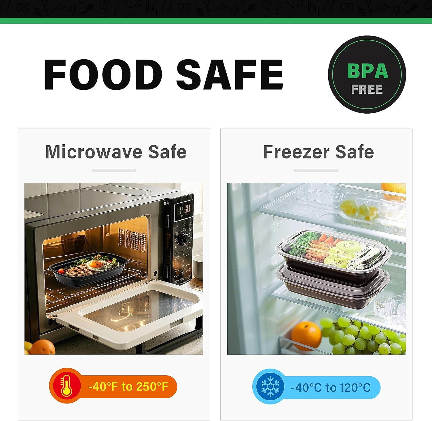 50 Pack 32 Oz Meal Prep Container, Food Storage Containers with Lids, Bento Box Reusable Plastic Lunch Box Kitchen Food Take-Out Box Microwave Dishwasher Freezer Safe image number 2