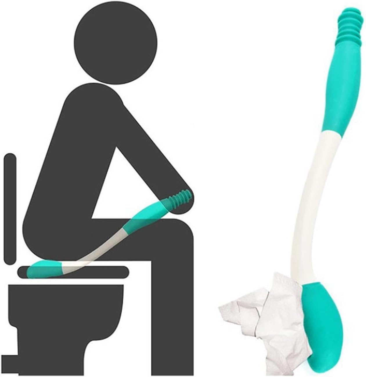 Toilet Aid Wiper Self Assist Bathroom Bottom Butt Wipe Helper Wand Long Reach Comfort Wipe Tool Paper Tissue for Pregnant after Surgery Seniors Arm Handicap Bariatric image number 2