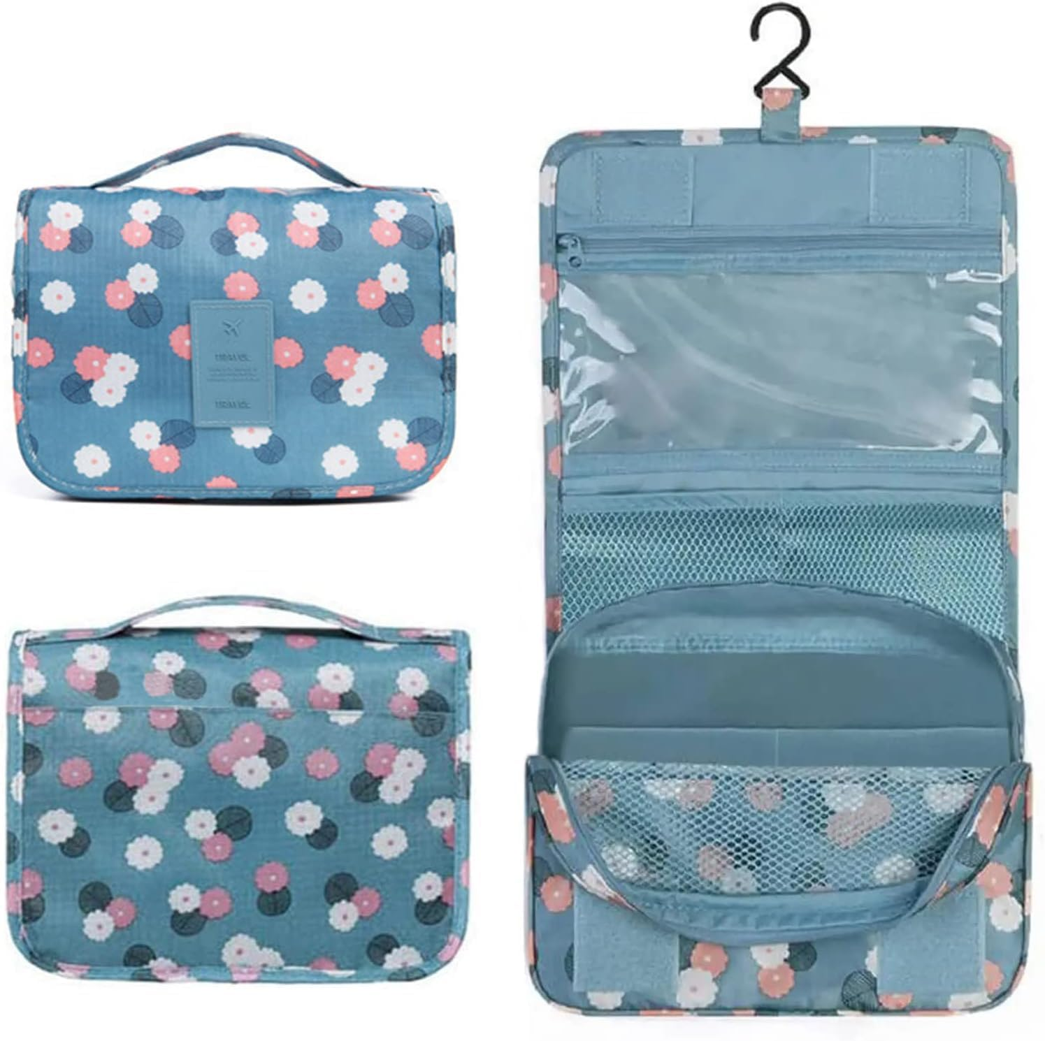 Hanging Foldable Travel Toiletry Bag, 1Pc Hanging Travel Toiletry Bag with Hook, Hang Travel Makeup Organizer Toiletries Bag for Women image number 5