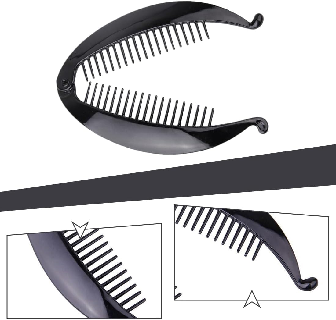 4 Pack Vintage Fishtail Hair Clips French Banana Clips Ponytail Fish Hair Clips for Long Curly or Straight Hair image number 2