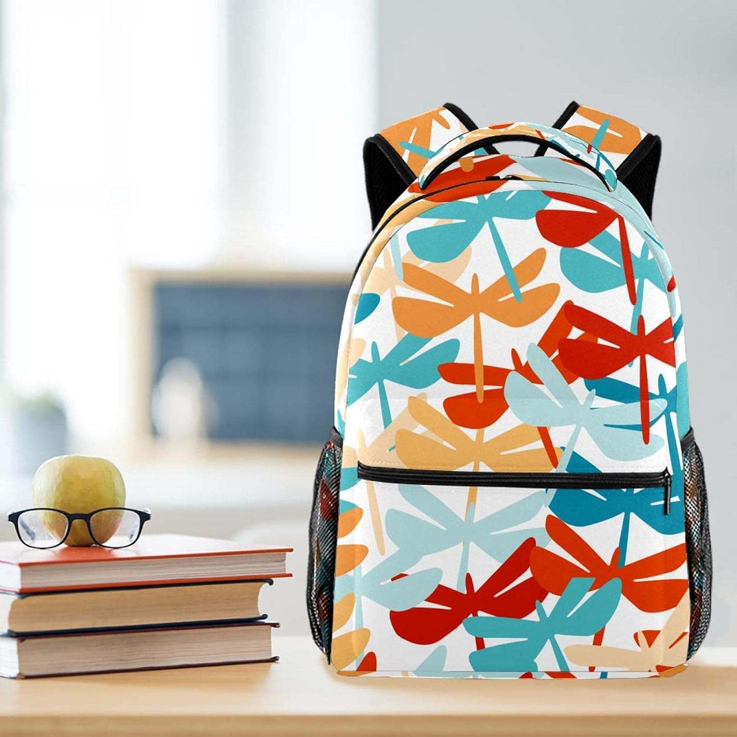 Dragonfly Silhouettes Backpack Students Shoulder Bags Travel Bag College School Tote Backpacks image number 4