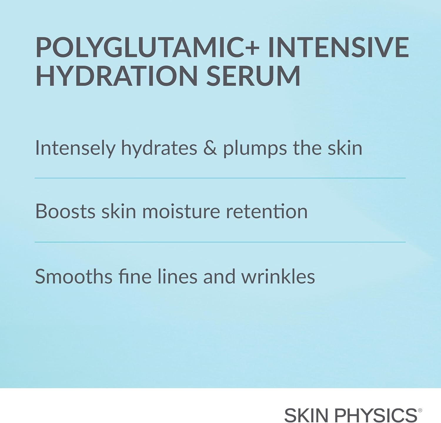 Skin Physics Polyglutamic+ Intensive Hydration Serum &ndash; Polyglutamic Acid & Encapsulated Hyaluronic Acid for Dry, Dehydrated & Dull Skin, Fine Lines & Uneven Texture image number 2