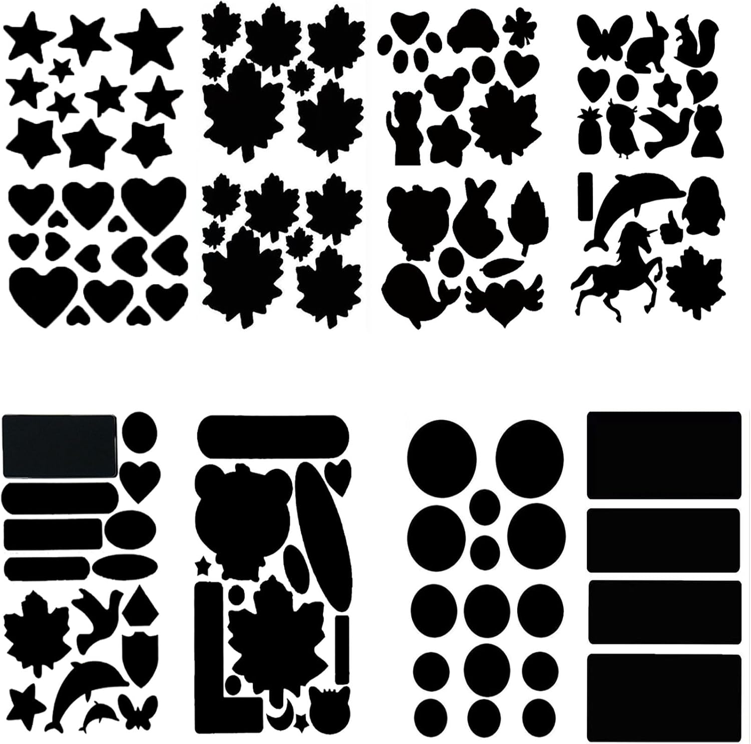 Down Jacket Patches Nylon Repair,Black Different Size and Shapes Waterproof Self Adhesive Repair Kits.For Clothing down Jacket Camping Tent Backpack Awning Sleeping Bags Repair Holes Tearing (Solid Color)