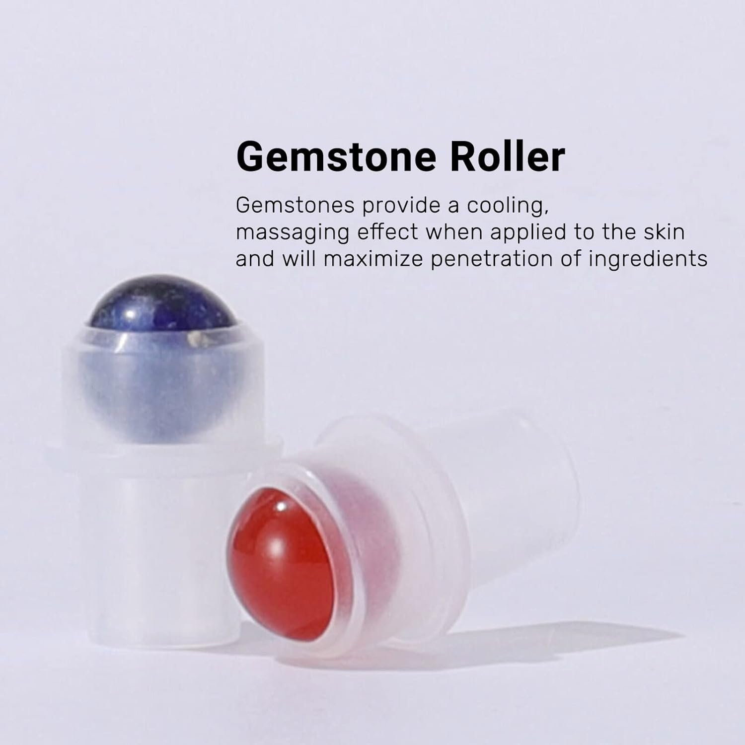 10Pcs Clear Essential Oil Bottles, 10Ml Natural Gemstones Essential Oil Bottles, Roller Ball Perfume Bottle with Crystal Stone Roller Balls and Healing Crystal Chips Inside - 009 image number 6