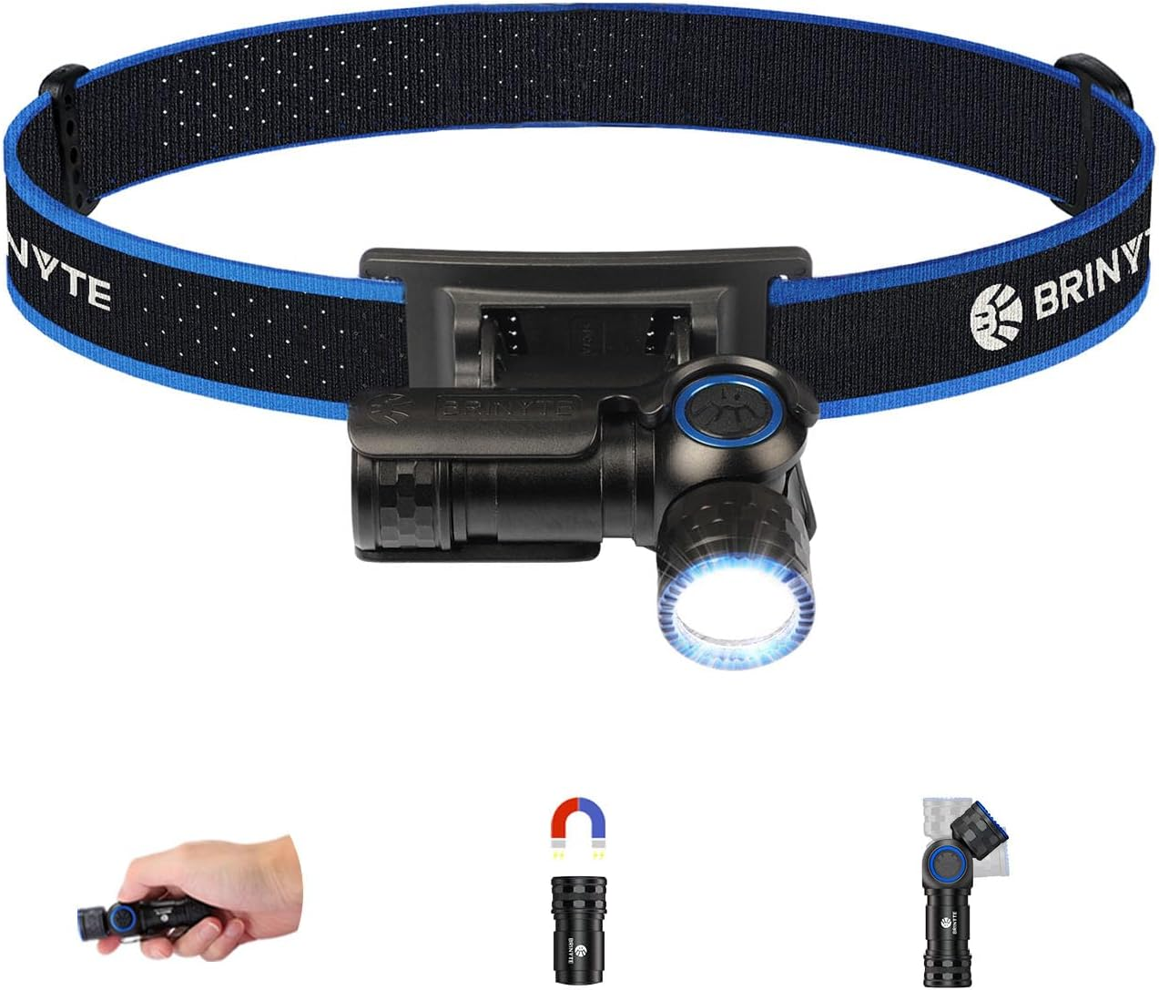 Brinyte HL16 Rechargeable Headlamp Flashlight, 0-90&deg; Adjustable LED Work Light with Magnetic Base Hands-Free Head Torch for Repair, Inspection, Emergency, Camping image number 4