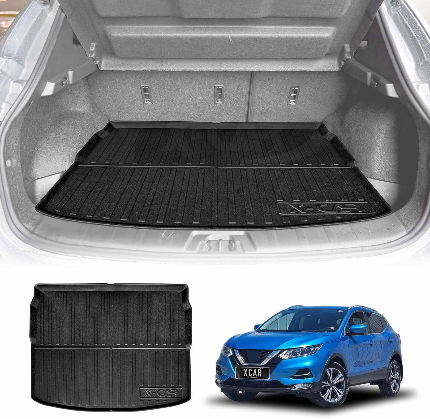X-CAR Waterproof Cargo Rubber Mat Boot Liner Luggage Tray for Nissan Qashqai 2013-2022 J11 Series image number 2