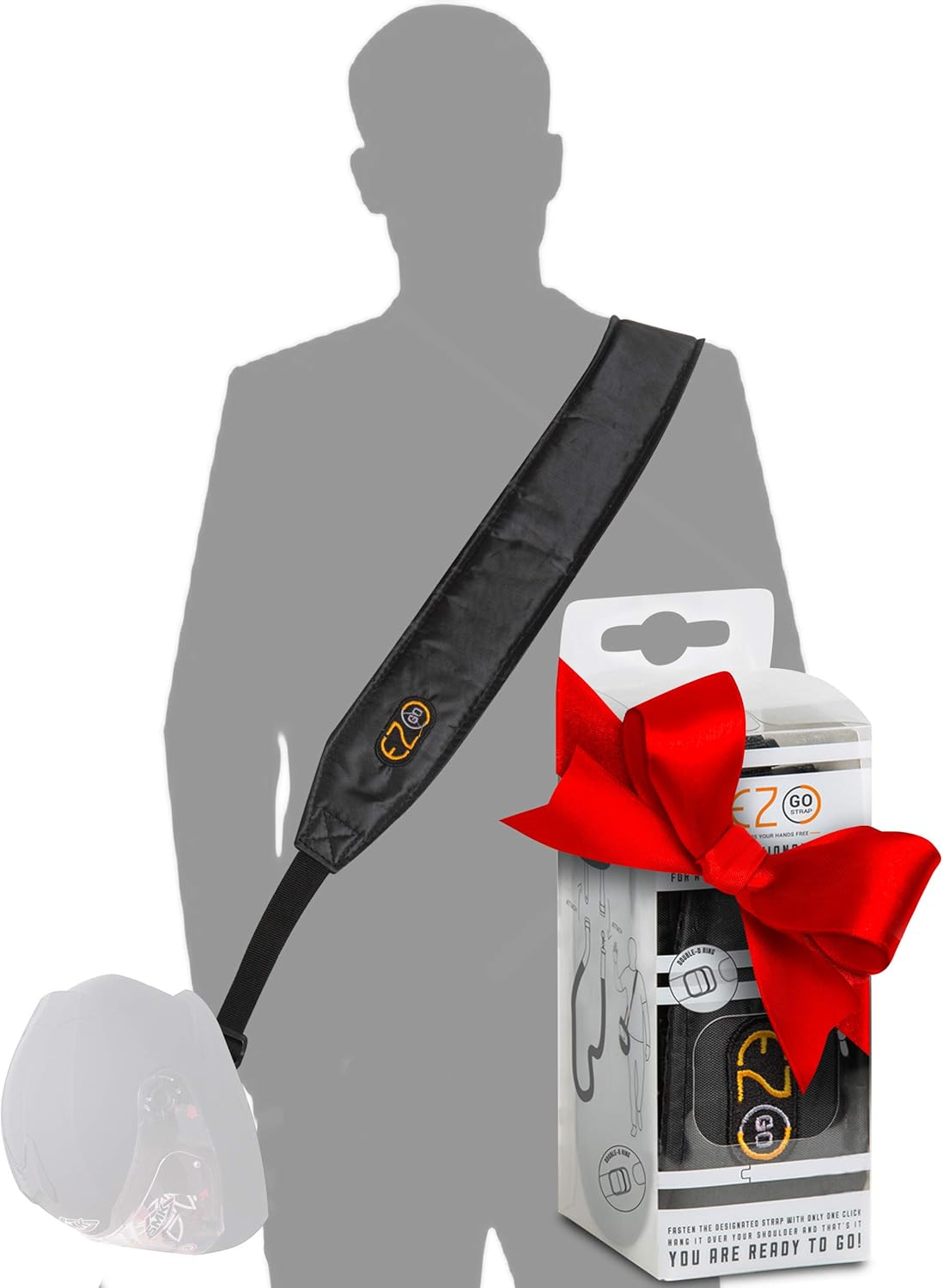 EZ GO Motorcycle Helmet Carrier - Must-Have Motorcycle Accessory, Hands-Free Way to Carry Helmet, Biker Carrying Durable Strap