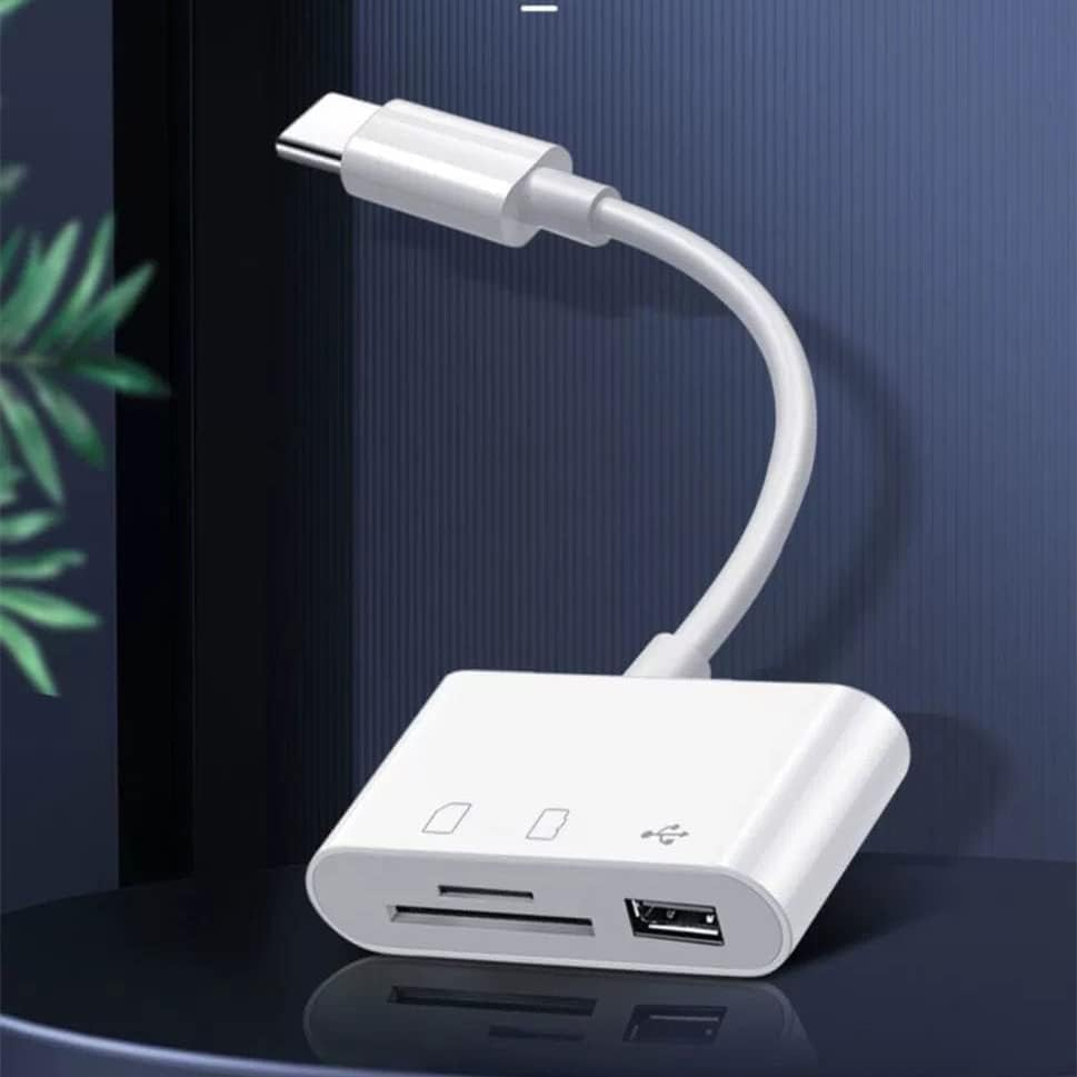 USB C SD Card Reader, USB C to Micro SD TF Memory Card Reader, 3-In-1 USB Camera Card Reader Adapter image number 4