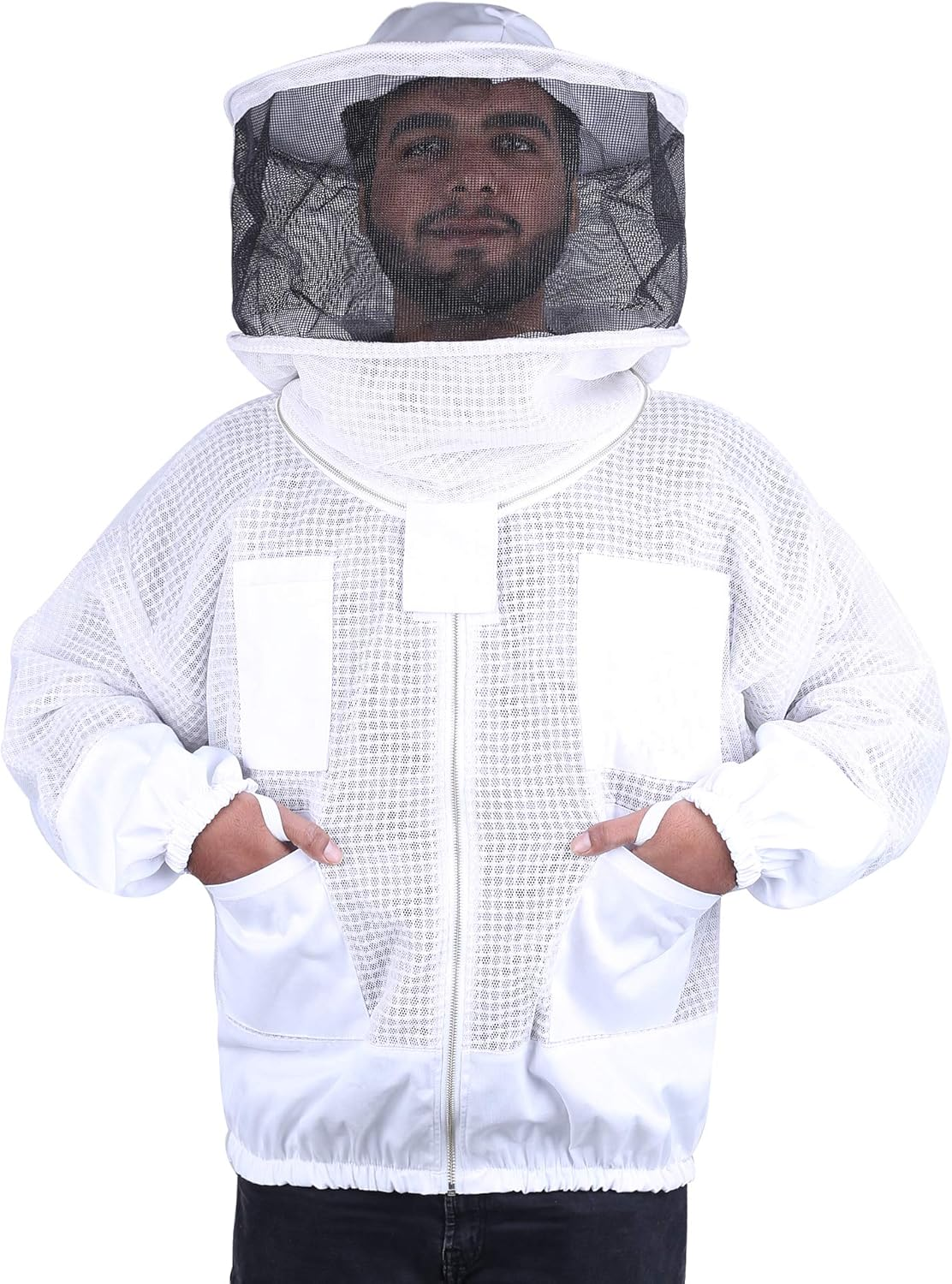 Beekeeping Bee Jacket 3 Layer Mesh round Head Jacket Protective Equipment (2XL) image number 3