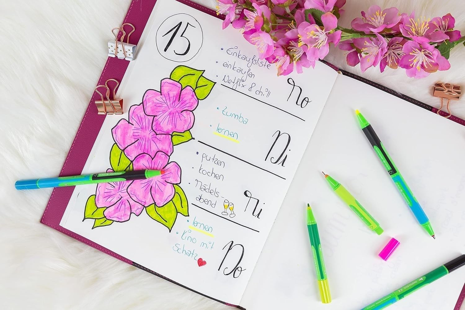 Schneider Link-It Fineliner with Stand-Up Case, 0.4Mm, 16 Pieces, Assorted Colors (191292) image number 2