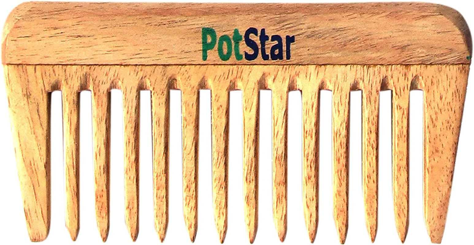 Potstar Hair Comb for All Hair Type, Handcrafted Wood Comb for Detangling Hair Comb for Thick, Curly and Wavy Hair, Non-Static and Eco-Friendly Made in India, N-Prince image number 5