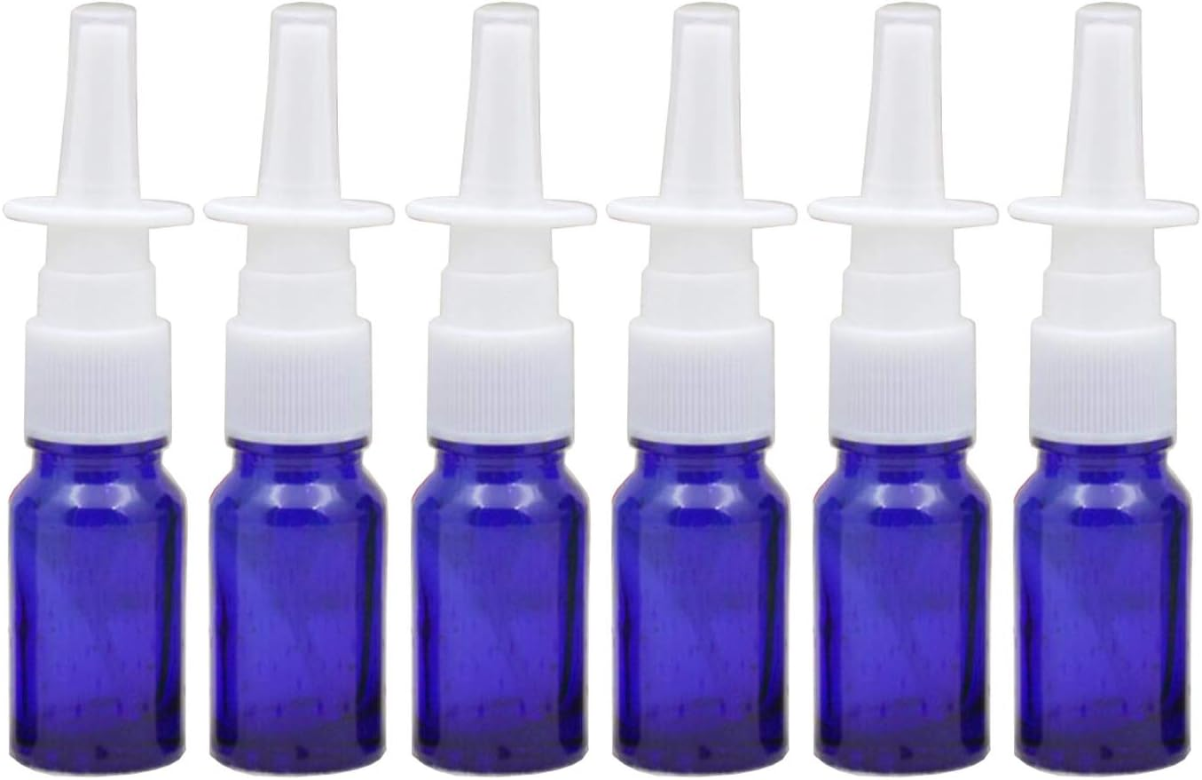 6Pcs 10Ml/0.34Oz Glass Nasal Spray Bottles - Portable Empty Refillable Fine Mist Sprayers Atomizers Cosmetic Makeup Perfume Storage Container Vials(Brown)