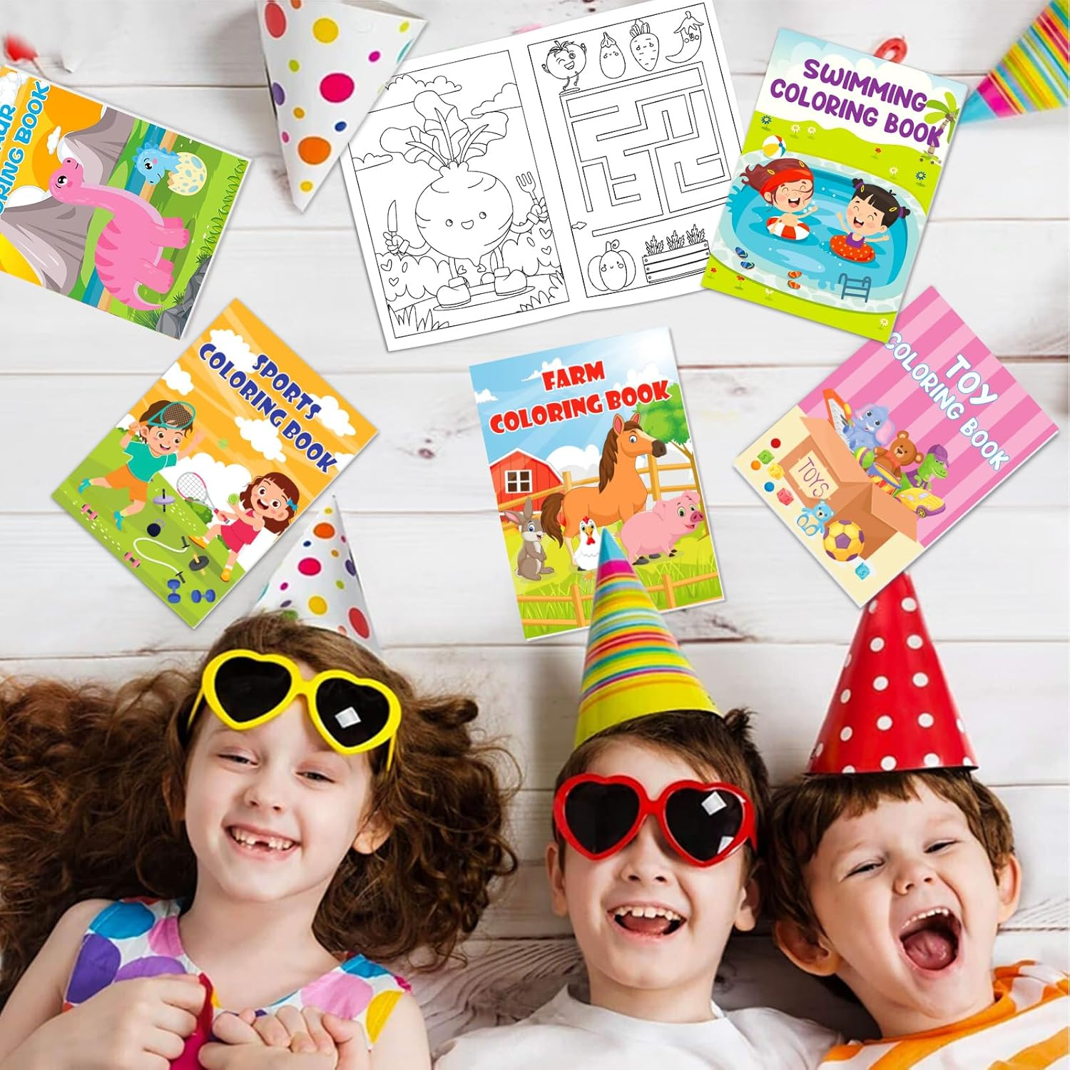 Lionoble 24 Pack Coloring Books for Kids Ages 4-8, Small Coloring Books for Kids Party Favors Bulk Birthday Gifts Goodie Bags Stuffers Classroom Activity Includes Animals Mermaid Dinosaur image number 2