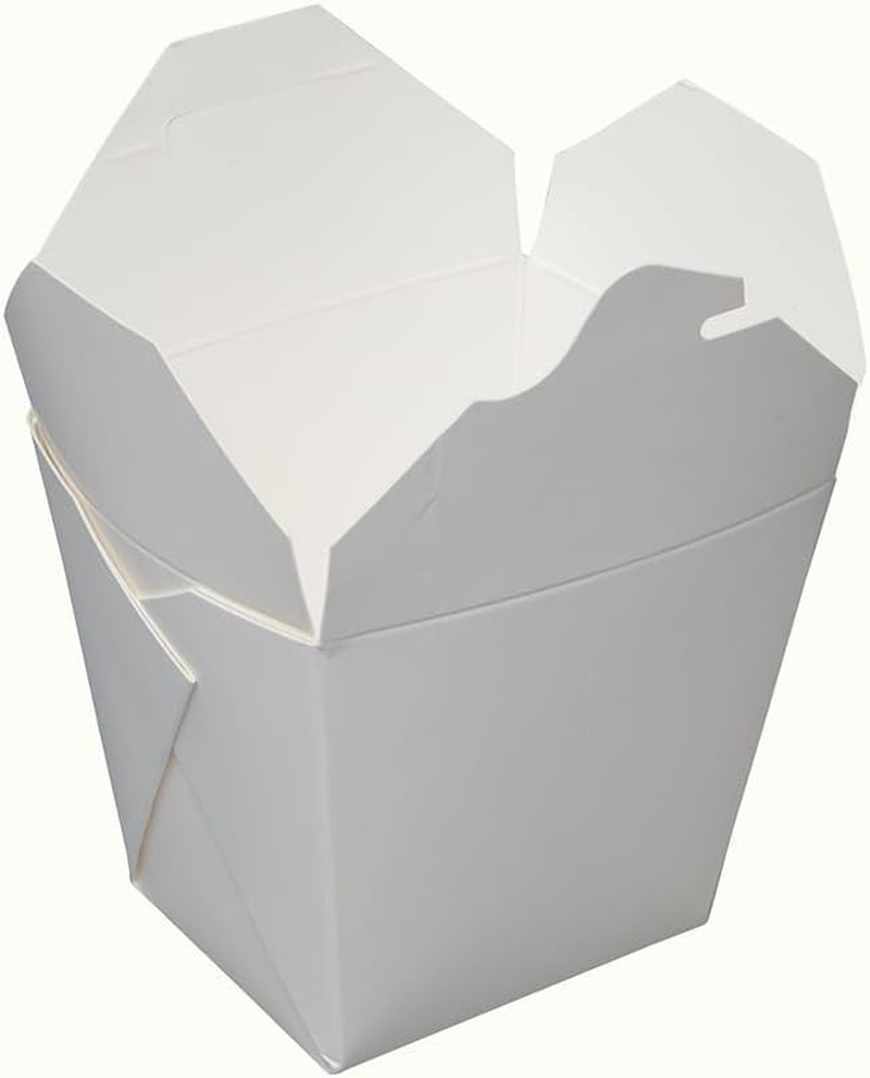 25Pcs, 26Oz /737Ml White Paper Square Noodle Box/Container - 82 &times; 68 &times; 103 Mm, for Hot and Cold Food image number 1
