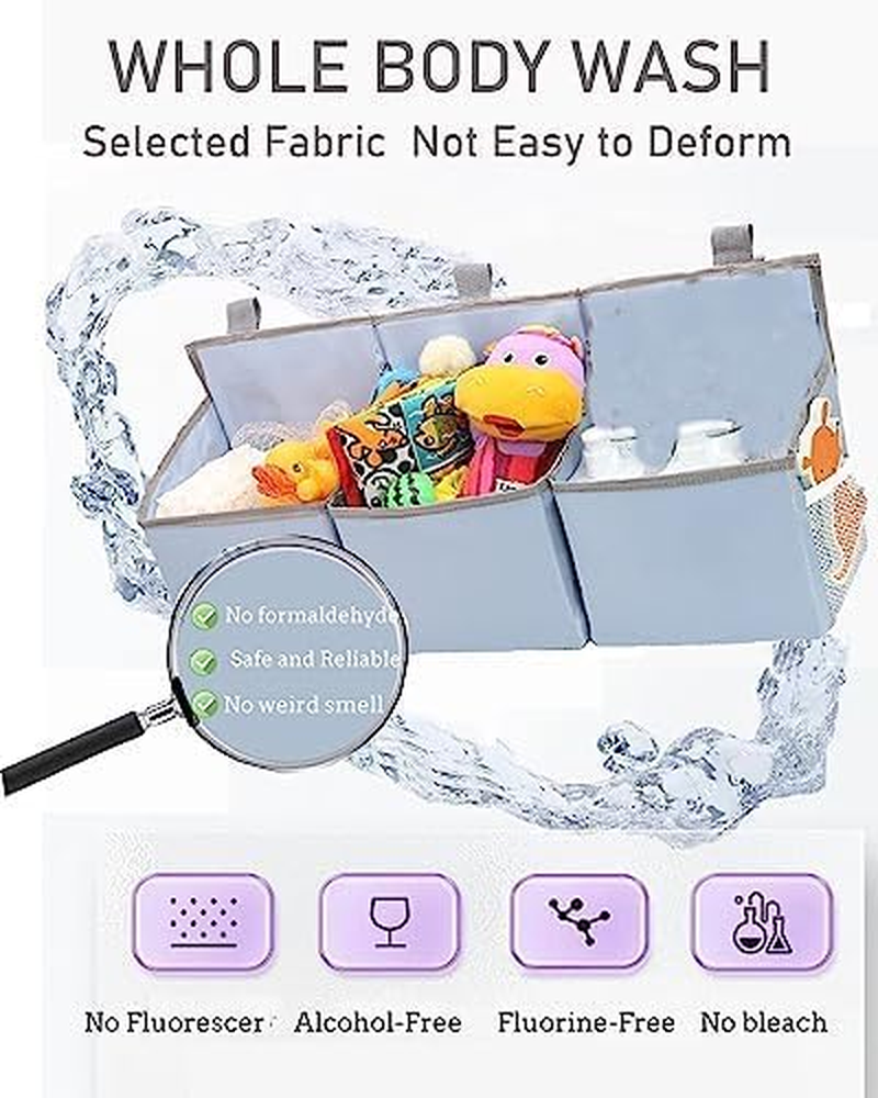 Hanging Diaper Caddy Organizer Sturdy with Hoop and Durable Baby Organizer &ndash;Diaper Stacker for Changing Table, Crib, Playard or Wall-Grey image number 3