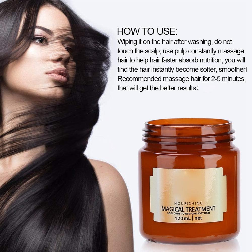 TOUISEDGI Magical Treatment Hair Mask, 120Ml Magical Hair Mask Nourishing Treatment Soft Repair Damage Professional for Hair Salon image number 1