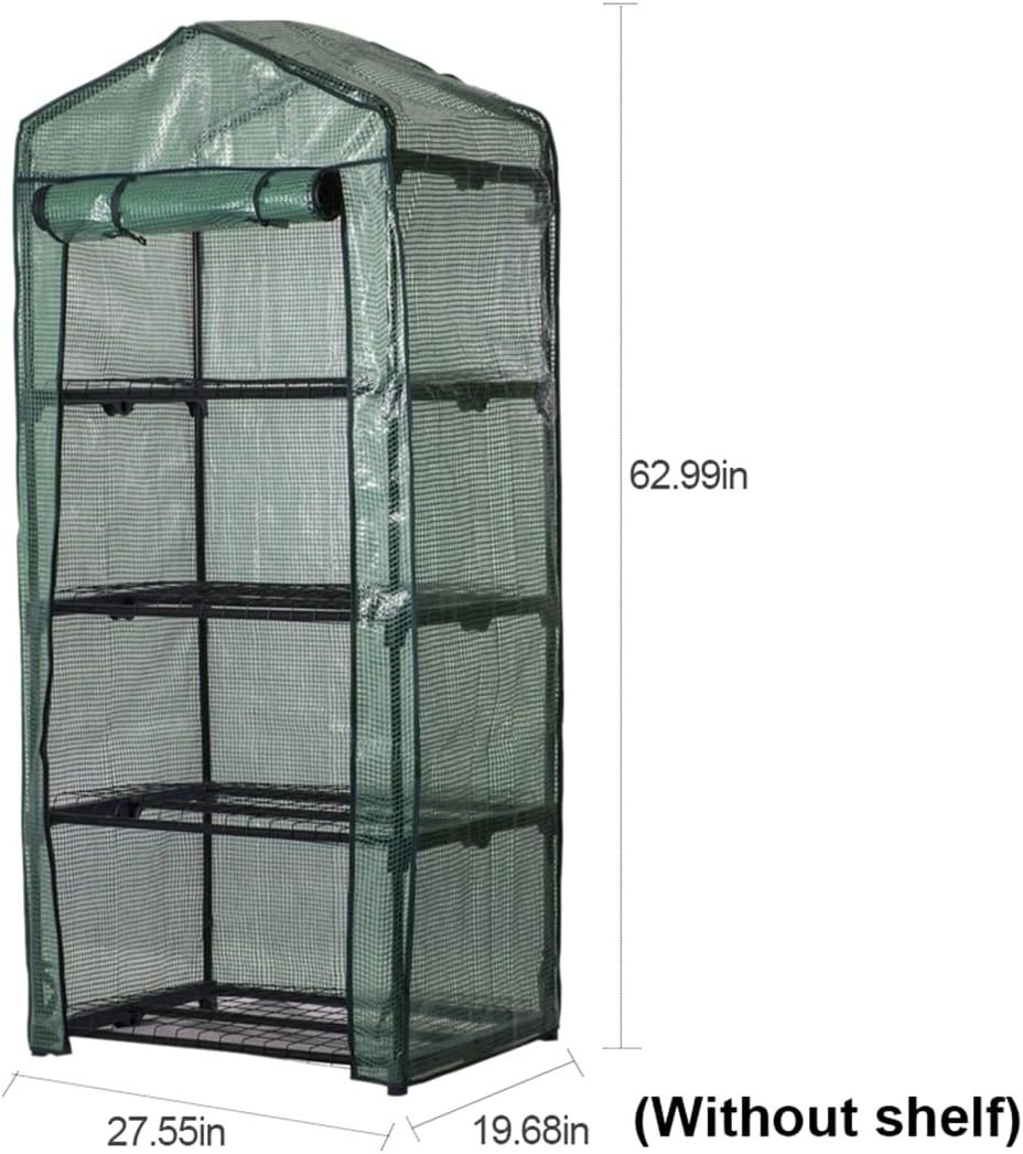 4 Tier Mini Garden Greenhouse with Roll-Up Zipper Door, Waterproof Clear Plastic Cover for Flowers, Plants and Vegetables image number 3