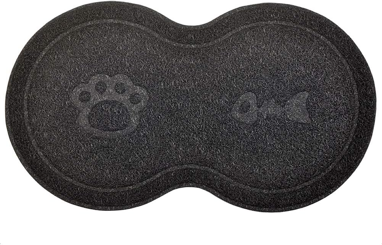 DM 8-Shaped Small Cat Litter Box Debris Catcher Mat,18X10 Inches (Gray)