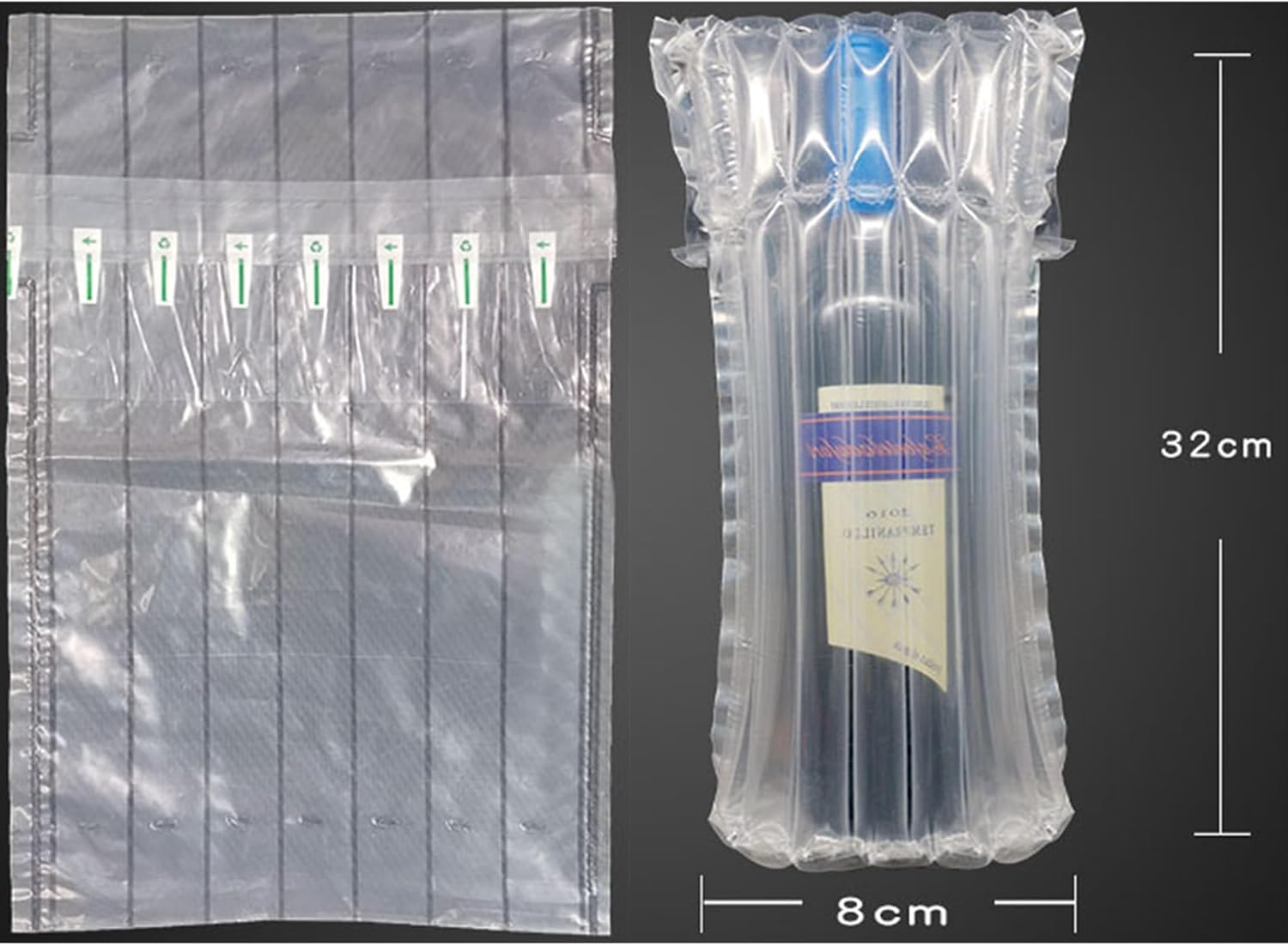 12 Pcs Wine Bottle Travel Protector Bags with Inflator Pump - Reusable Inflatable Air Column Packaging Bubble Bag for Safe Transportation and Shipping image number 2