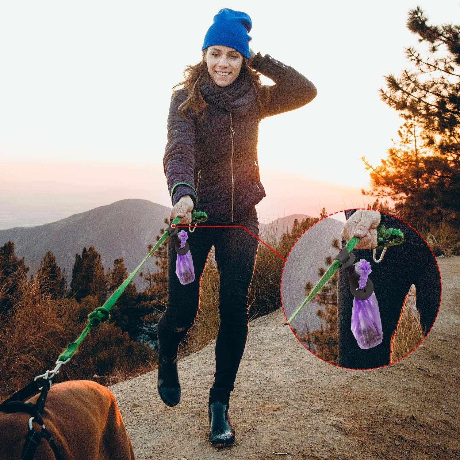 Pack of 2 Silicone Waste Bag Holders for Dog Waste Bags, Black Waste Bag Holder, Hands-Free Waste Bag Holder, Dog Lead Bag Holder image number 5