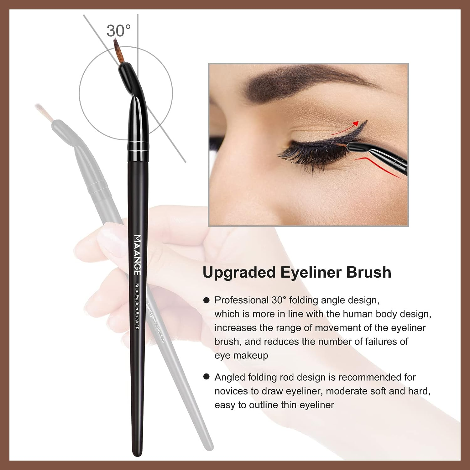 Make up Brushes, MAANGE 25Pcs Make up Brush Set Foundation Eyeshadow Blush Brush Blending Concealers Face Powder Eye Make up Brushes Set with Gift Box (Black) - Black image number 5