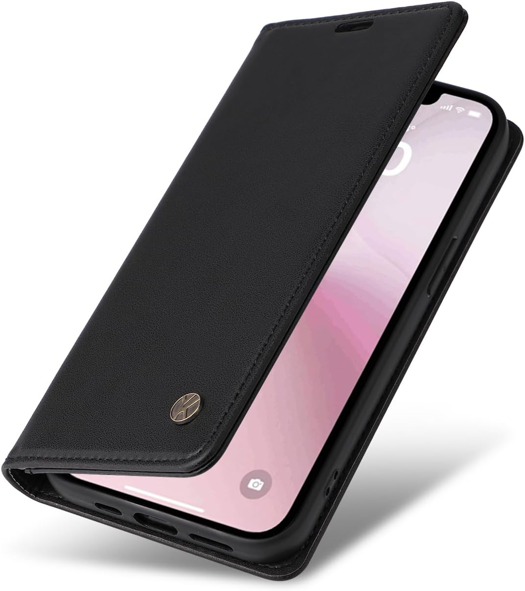 YBFJCE Case for Iphone 16E PU Leather Wallet Cover, Flip Folio Case with Card Holders,Magnetic Phone Cover Compatible with Iphone 16E,Black image number 2