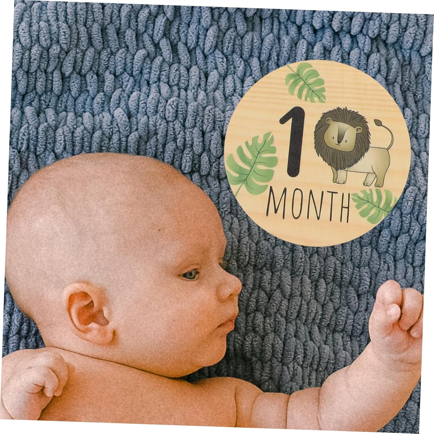 Sosoport 7Pcs Wooden Milestone Signs Newborn Name Sign Monthly Milestone Cards Birth Announcement Photo Props for Nursery Decor image number 3