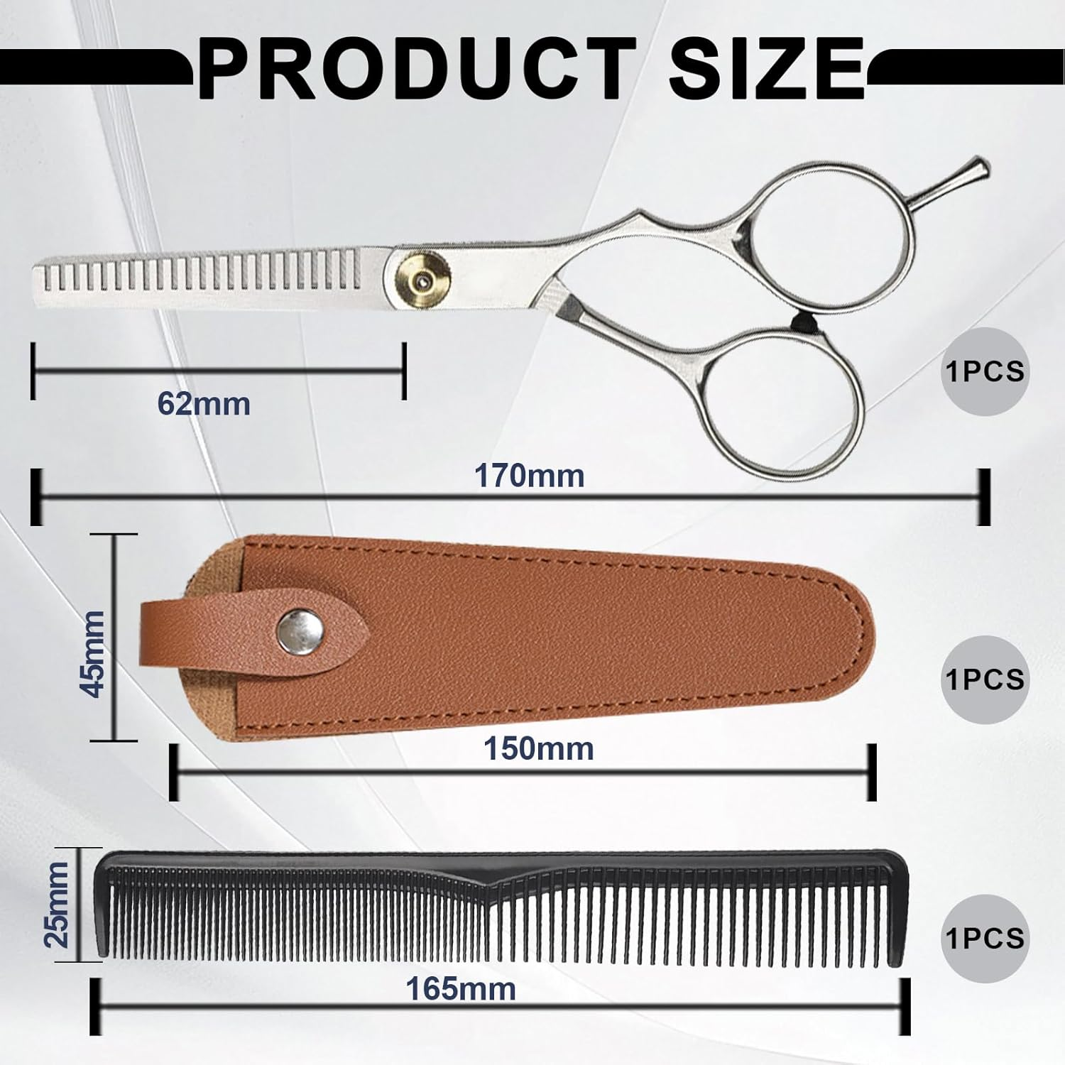 Hairdressing Scissors, Professional Hair Cutting Scissors, Scissors Hair Cutting with Comb and Leather Case, Hair Scissors, Rustproof, Hair Scissors for Men, Women image number 4