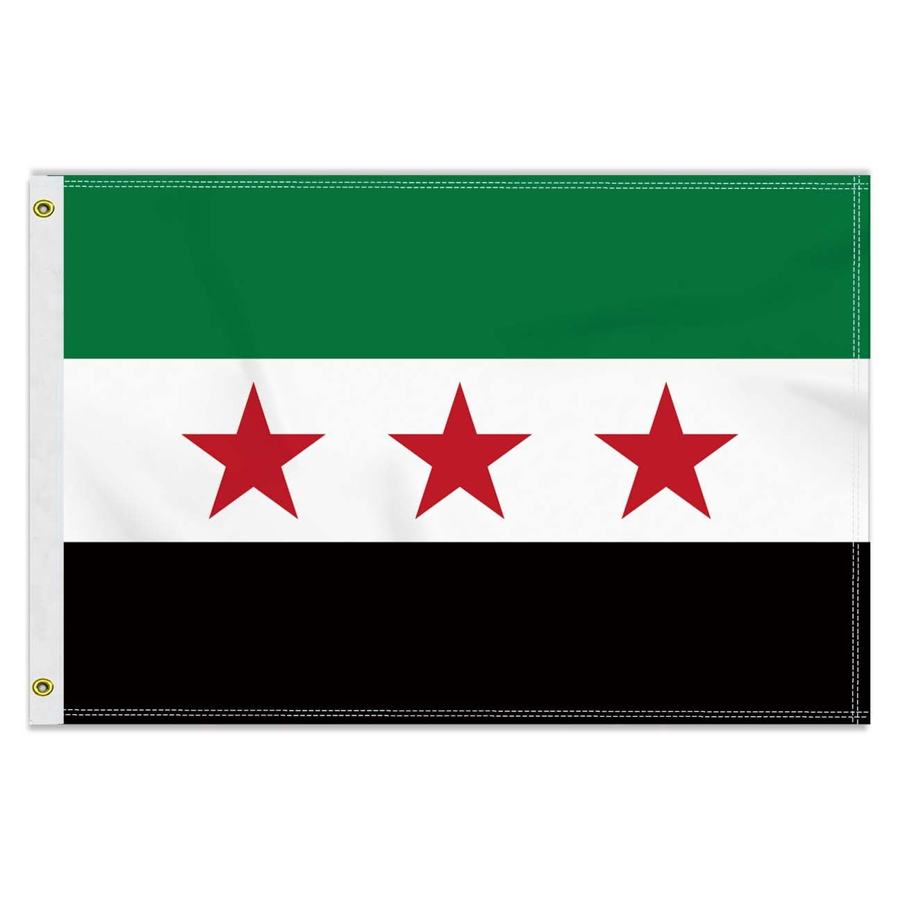 2&times;3 FT Syrian Revolution Flag, 60&times;90 CM Medium 100D Free Syria Army Outdoor Banner,Tiny Doube Side Printing Decor for Patio Garden with Brass Gromment image number 3