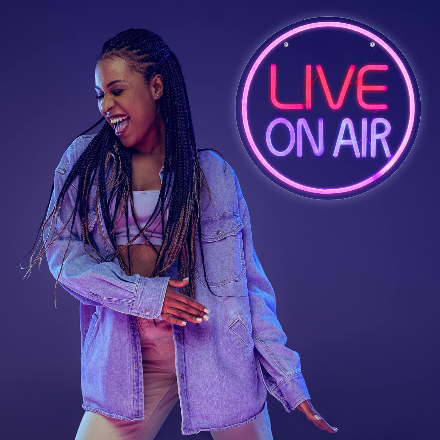 KABOER Live on Air Neon Light Sign,11.8'' LED Live on Air Neon Lights Decor,Usb Powered Live on Air Neon Wall Art Sign for Studio, Wall, Bedroom, Game Room Decor,Rtqoj7650 image number 5