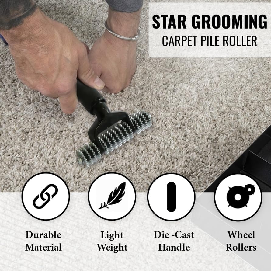 Zimpty ZY393 Seaming Roller Seaming Spiked Star Grooming Carpet Pile Roller image number 2