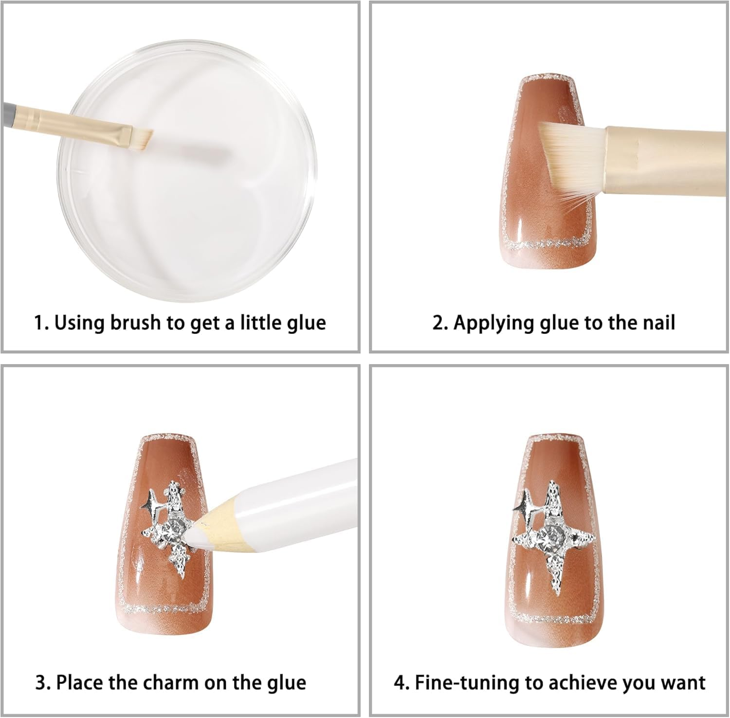 24PCS Nail Charm & Nail Gem Set for 3D Nail Art, Colorful Small Charms, DIY Nail Decoration Compatible with 3D Nail Art, Geiwogwc image number 5