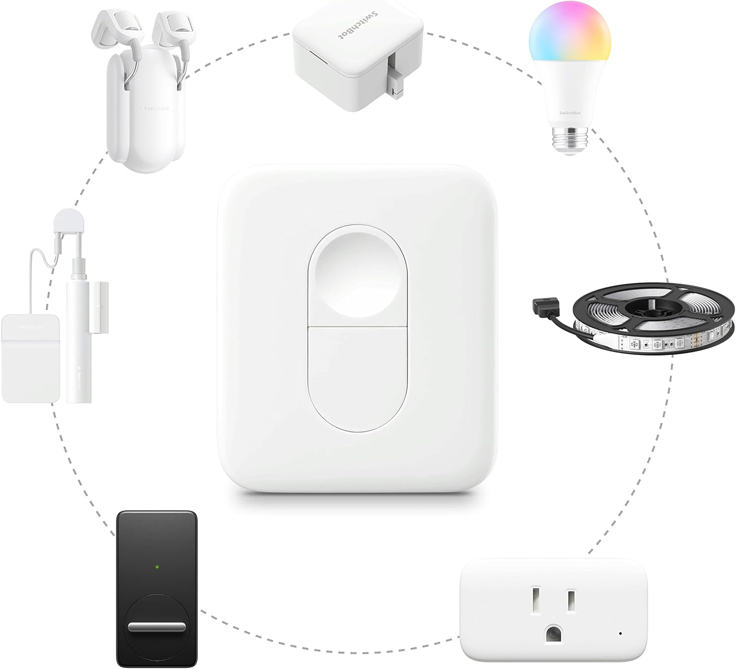 Switchbot Remote One Touch Button - Compatible with Switchbot Bot, Curtain Robot, Color Bulb, Plug Mini, LED Strip Light and Blind Tilt, Smart Home Easy to Control, Bluetooth Long Range 5.0