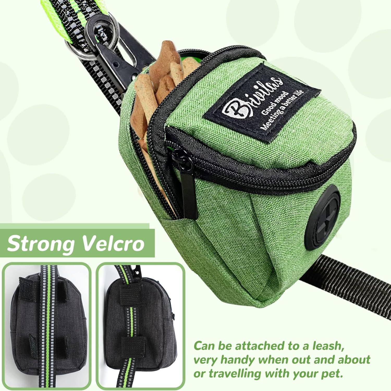 Dog Treat Pouch, Dispenser Pet Treat Waste Bags Pet Training Bag with Poop Bag Holder for Puppy and Dog Training Travel Walking Running Hiking and Outdoor Activities - Grey image number 6