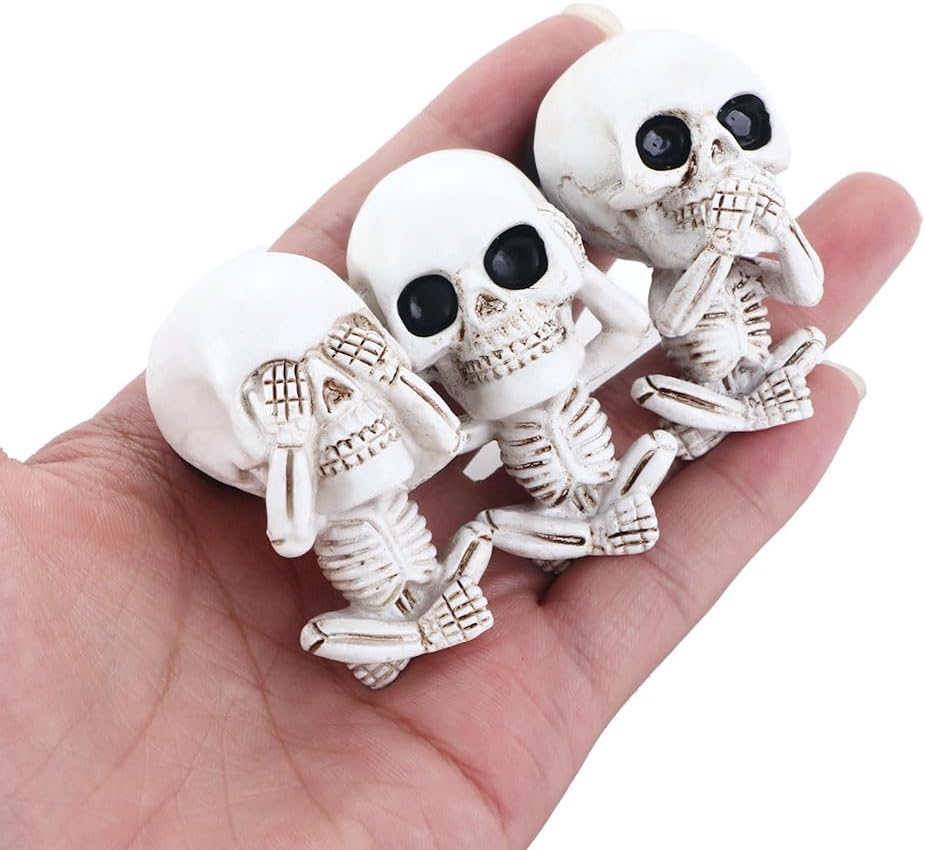 Vctitil 3Pc Car Air Freshener Ghost Head Car Fragrance Ornament Auto Interior Decoration Resin Skeleton Car Air Conditioning Vent Perfume Diffuser image number 5