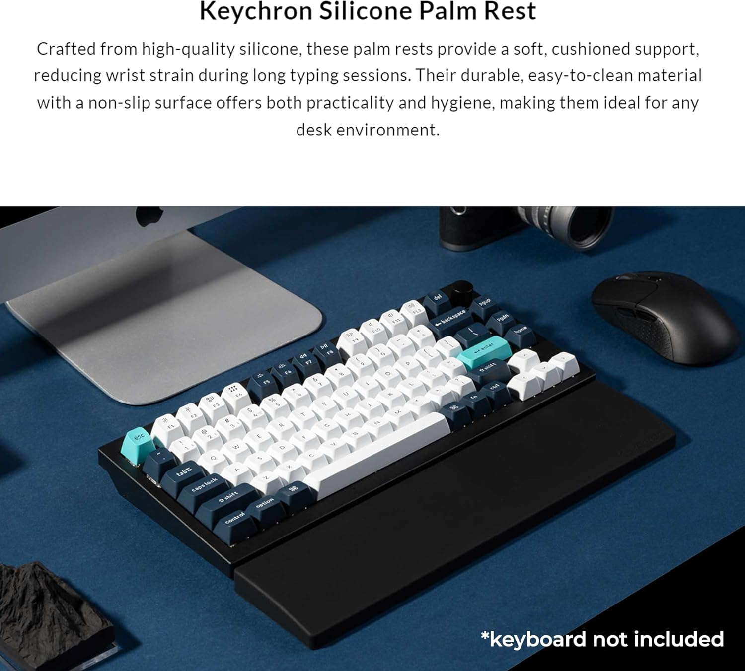 Keychron Silicone Palm Rest, Ergonomic Wrist Rest for Computer Mechanical Keyboards,Laptop,Office & Home-Easy Typing K8 / K8 Version 2 / K8 Pro / K8 Max / C1 / C1 Pro / L4 (PR45) image number 5