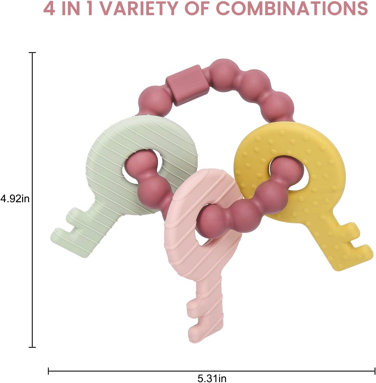 Silicone Teething Toys for Baby 3 Months, Choking-Proof Design, 100% Food-Grade Silicone, Infant to Toddler Teether, Essential Stuff for Baby Boy and Girl image number 3