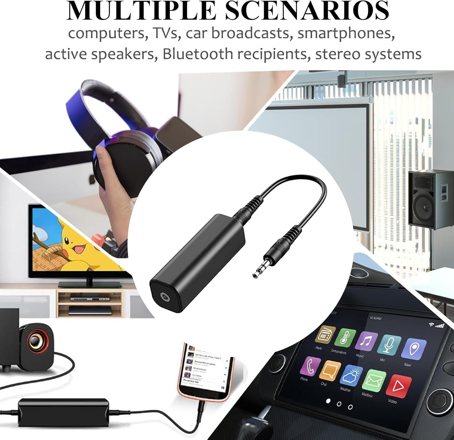 2Pc Ground Loop Noise Isolator for Car and Home Audio, 3.5Mm Plug, Compact Plug and Play Design for Drivers and Music Lovers image number 2