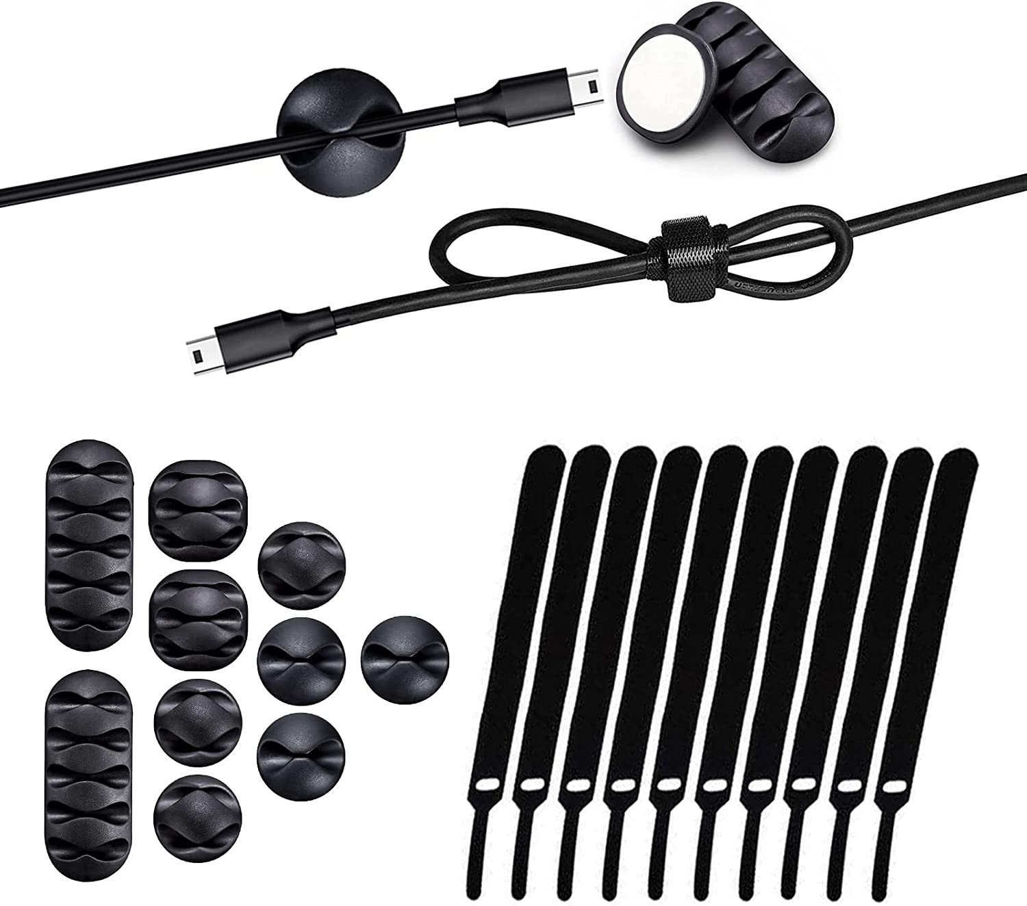 [Set of 2] Wood Cover Cable Management Box Set, Wire Ties Included to Organize Desk Cord Cables, Hide TV Computer Wires, Power Strips, USB Hub to Make Your Home, Office Neat and Clean (White) image number 6