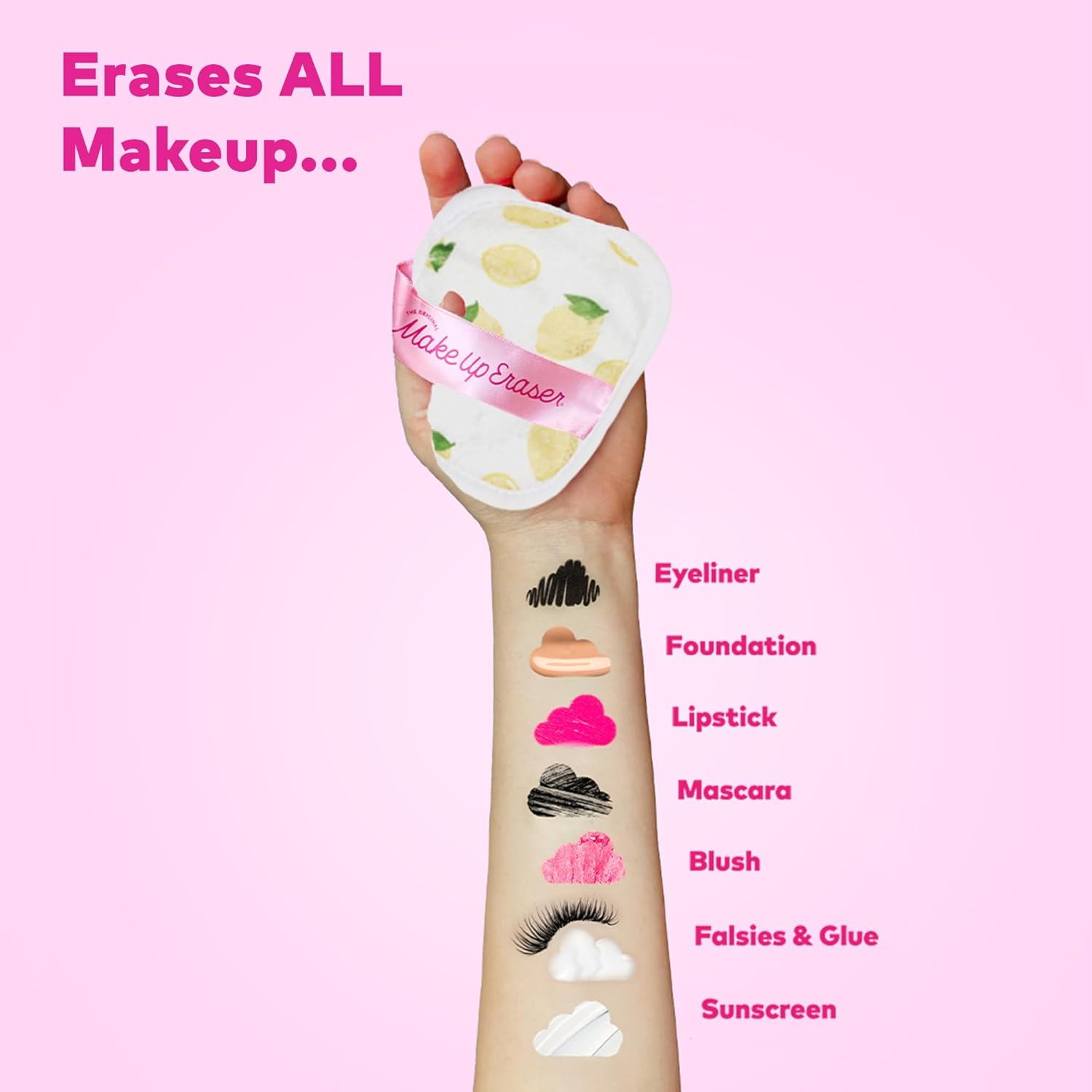 The Original Makeup Eraser, 7-Day Set, Erase All Makeup with Just Water, Including Waterproof Mascara, Eyeliner, Foundation, Lipstick, Sunscreen, and More! Limoncello, 7Ct. image number 1