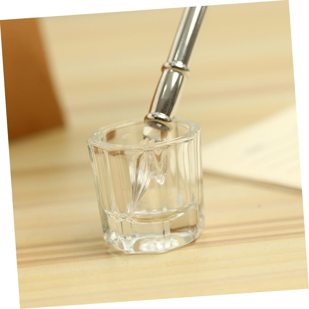 ELAYARD 8Pcs Glass Nail Art Cleaning Cup Durable Manicure Liquid Holder for Nail Pen Washing Thick Base for Stability Mixing and Cleaning image number 2